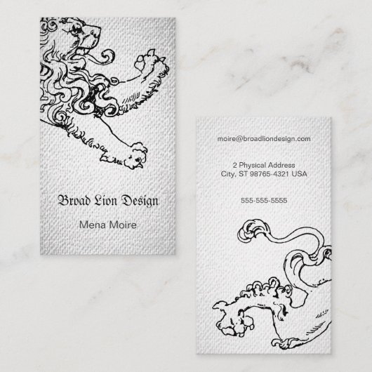 Tretenlöwe Texturblick Visitenkarte (Vorne/Hinten)