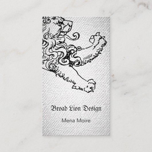 Tretenlöwe Texturblick Visitenkarte (Vorderseite)