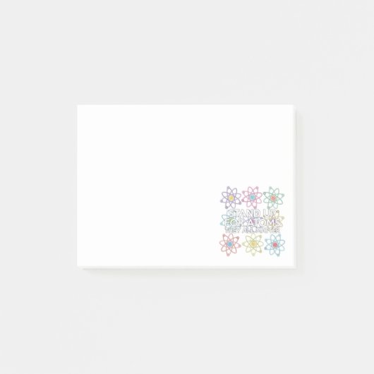 TRETET FÜR ATOME EIN POST-IT KLEBEZETTEL (Vorderseite)