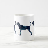 Treting Walker Coonhound Wasserfarbe Silhouette Kaffeetasse (Mittel)