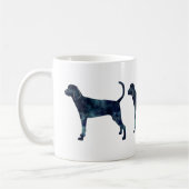 Treting Walker Coonhound Wasserfarbe Silhouette Kaffeetasse (Links)