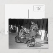 Tretwagen-Verkehrsstopp, 1922 Postkarte (Vorne/Hinten)