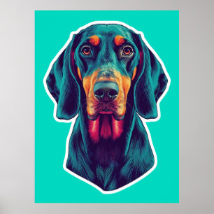 Treu Glanz – Vibrantes Bluetick Coonhound Pop-Art Poster