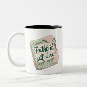 Treu Selbstfürsorge – Islamischer Kawaii Wellness Zweifarbige Tasse