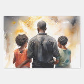 Treue Einheit: Eine schwarze Familie im Gebet Geschenkpapier Set (Vorderseite)