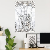 Treue Elefanten Poster (Heimbüro)