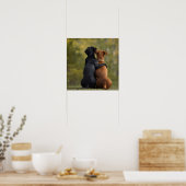 Treue Freunde Hunde-Fotografie Poster (Küche)