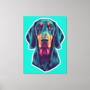 Treue Glow – Lebendiges Bluetick Coonhound Pop Art Leinwanddruck