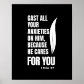 Treue: Inspiration 1 Peter 5:7 Poster (Vorne)