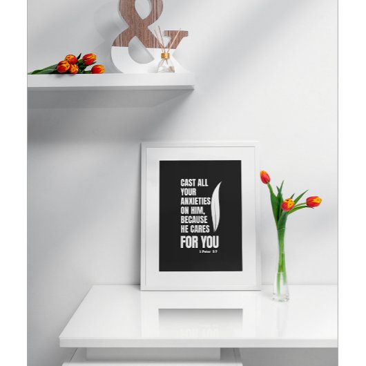 Treue: Inspiration 1 Peter 5:7 Poster