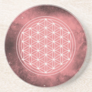Treue Pinke Galaxie Flower of Life Heilige Geometr Getränkeuntersetzer
