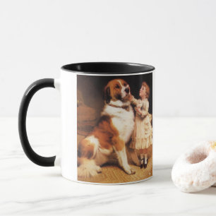 Treue von Charles Burton Barber, Saint Bernard Hun Tasse