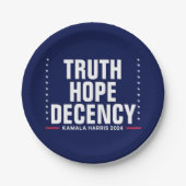 Treue zur Wahrheit | Harris Walz Blue Pappteller (Vorderseite)