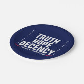 Treue zur Wahrheit | Harris Walz Blue Pappteller (Schrägansicht)