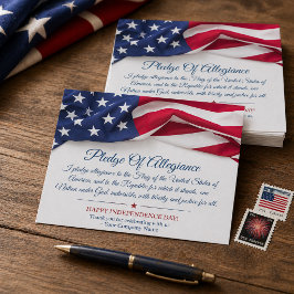 Treuegelöbnis American Flag Firmenname Postkarte