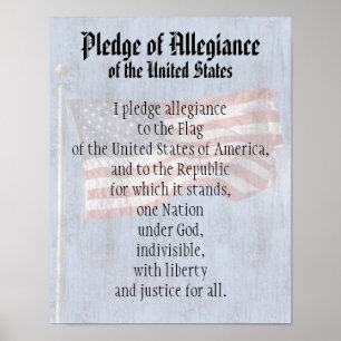 Treuegelöbnis US-Flagge Geschichte Klassenzimmer Poster