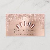 Treuekarte 10 Punch Golden Grown Rose Nails Visitenkarte (Vorderseite)