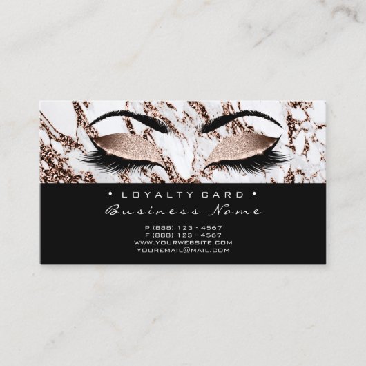 Treuekarte 6 Beauty Salon Lash Marmor Kupfer VIP (Vorderseite)