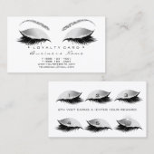 Treuekarte 6 Lashes Silver White Crown Glitzer (Vorne/Hinten)