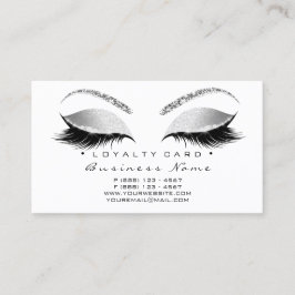 Treuekarte 6 Lashes Silver White Crown Glitzer