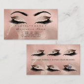 Treuekarte 6 Lashes Skin Rose Gold Crown Glitzer (Vorne/Hinten)