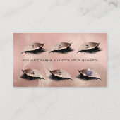 Treuekarte 6 Lashes Skin Rose Gold Crown Glitzer (Rückseite)