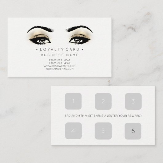 Treuekarte 6 Punch Customer Beauty Salon Imitate (Vorne/Hinten)