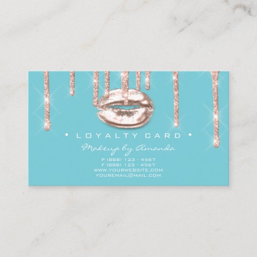 Treuekarte 6 Punch Makeup Künstler Crown Blue Rose (Vorderseite)