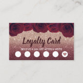 Treuekarte | Elegante florale Burgundy Rose Gold (Vorderseite)