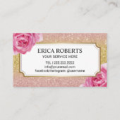 Treuekarte | Eleganter floraler Moderner Gold Glit (Rückseite)