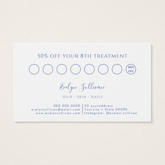 Treuekarte für blaue Wildblumen (Rückseite)