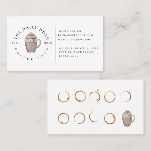 Treuekarte für Coffee Shop Business Card Visitenkarte (Vorne/Hinten)