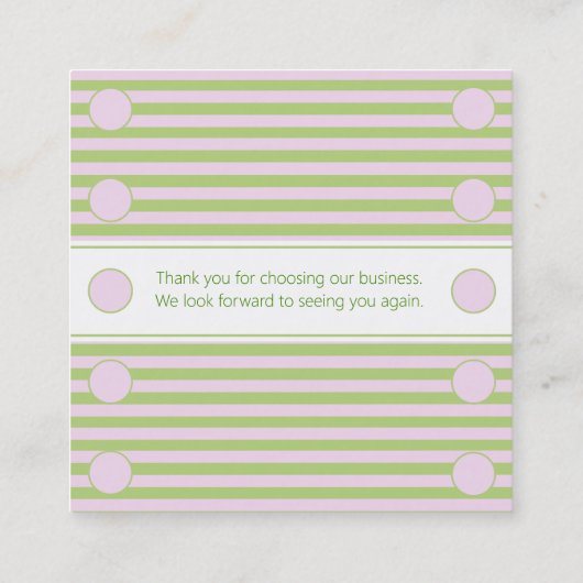 Treuekarte für gestreifte Muster-Rose Terminkarte (Rückseite)