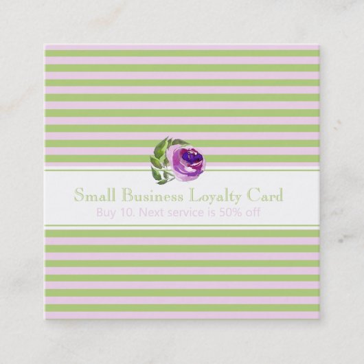 Treuekarte für gestreifte Muster-Rose Terminkarte (Vorderseite)