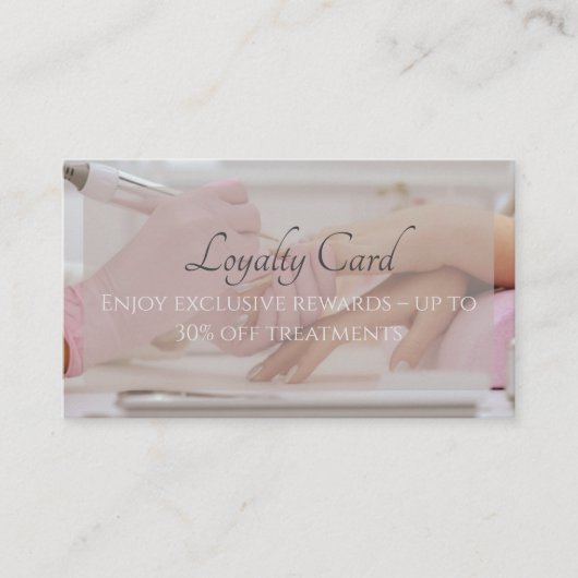 Treuekarte für Nagelstudios - Bis zu 30% Ermäßigun Visitenkarte (Vorderseite)