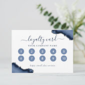 Treuekarte für Navy Blue Silver Agate Glitzer Einladung (Stehend Vorderseite)