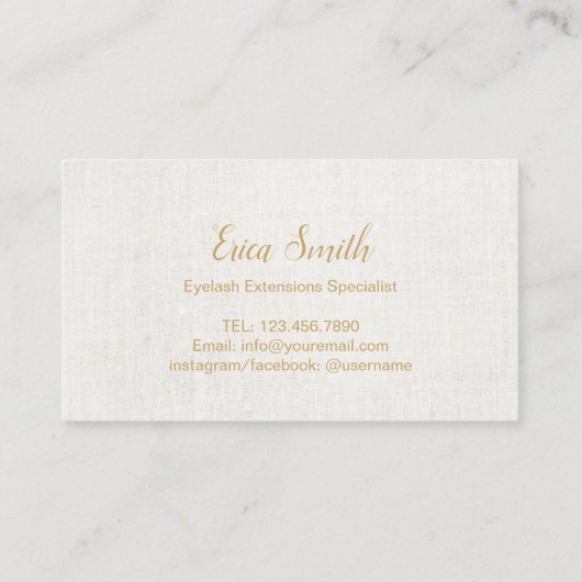 Treuekarte | Gold Eyelash Extensions Lash Bar (Rückseite)