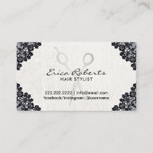 Treuekarte | Haarstylist Vintag Schwarz Schnürsenk (Rückseite)