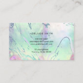 Treuekarte IMITATE holografische Wirkung grüne Flü Visitenkarte (Rückseite)