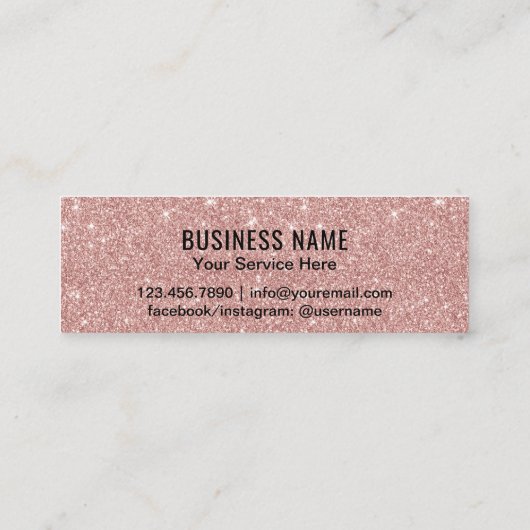 Treuekarte | Moderne Rose Gold Glitzer 6 Punch (Rückseite)