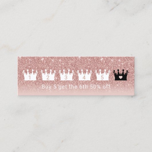 Treuekarte | Moderne Rose Goldkronen 6 Punch (Vorderseite)