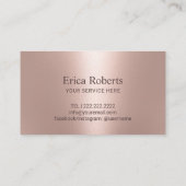 Treuekarte | Moderner Blush Rose Gold Schönheitssa (Rückseite)