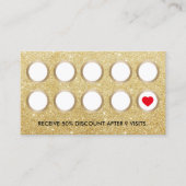 Treuekarte | Moderner Gold Glitzer Beauty Salon (Vorderseite)