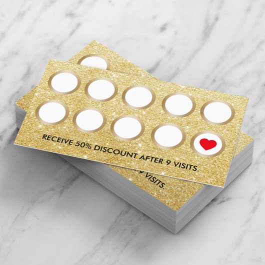 Treuekarte | Moderner Gold Glitzer Beauty Salon