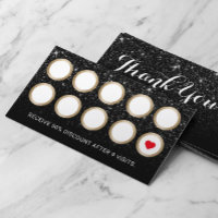 Treuekarte | Moderner Schwarzer Glitzer Schönheits