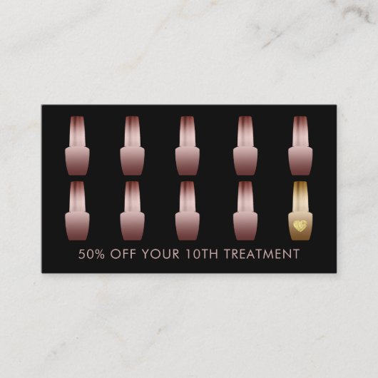 Treuekarte | Nail Salon Rose Gold Manicurist (Vorderseite)