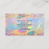 Treuekarte Neon opal Stein Visitenkarte (Rückseite)