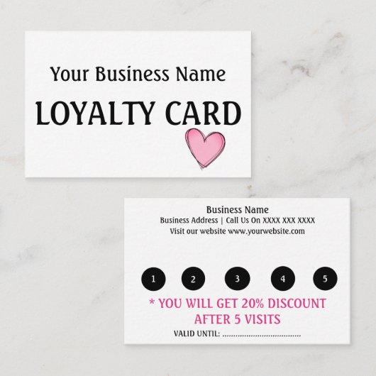 Treuekarte - rosa Herz (Vorne/Hinten)