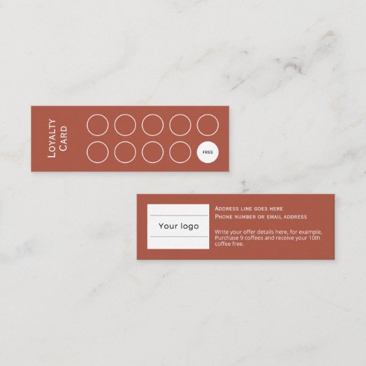 Treuekarte, sauber und einfach, terrakotta braun treuekarte (Vorne/Hinten)