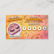 Treuekarte Wimpern-Shop für die hispanische Gemein